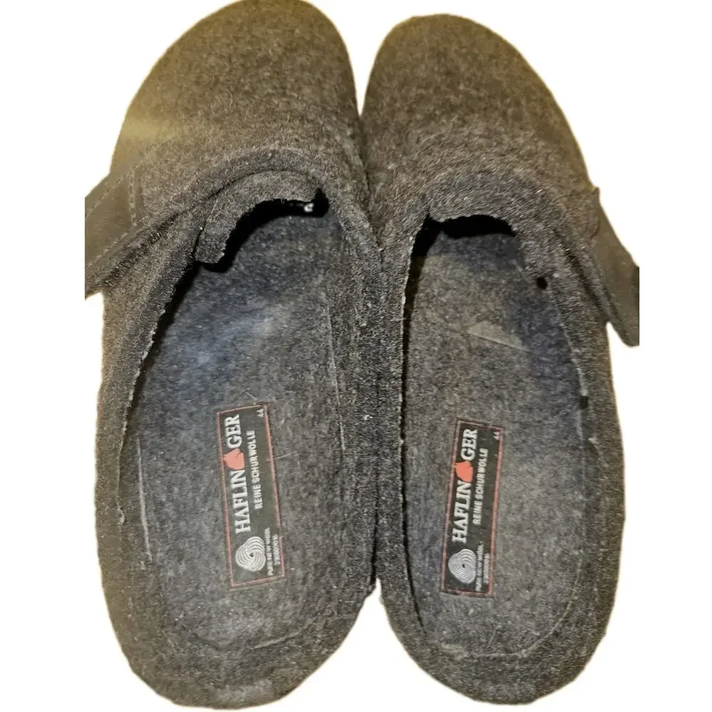 Haflinger Wool Felt Slipper Comfort Graphite Men's Size EU 44 US 11